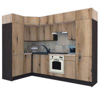 Bucatarie de Colt BIG GENA NEW DR. 150-290, Wenge / Decor K365